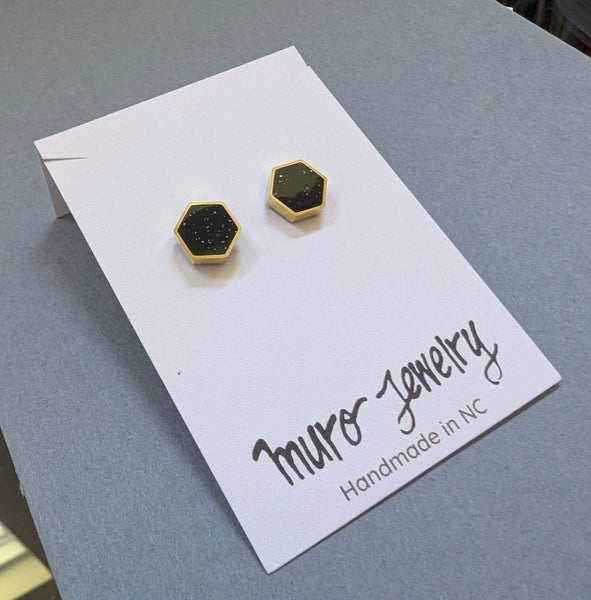 Hexagon Stud Earrings