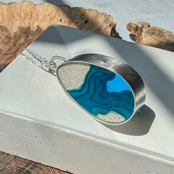 Medium Sterling Silver Drop Necklace - Mar Adentro Collection