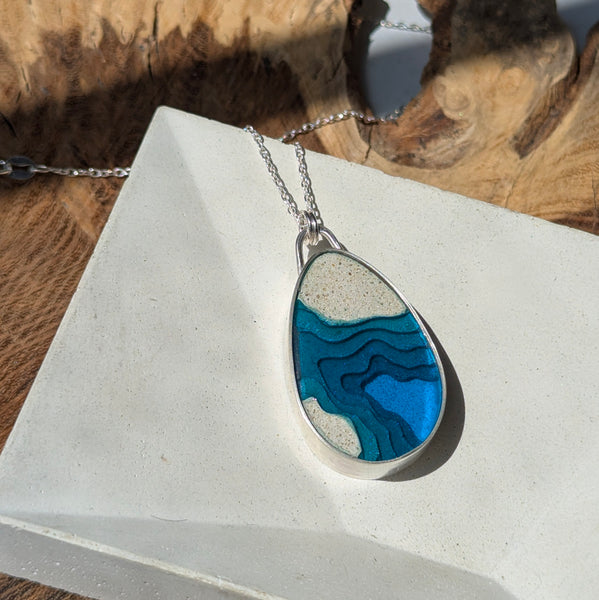 Medium Sterling Silver Drop Necklace - Mar Adentro Collection
