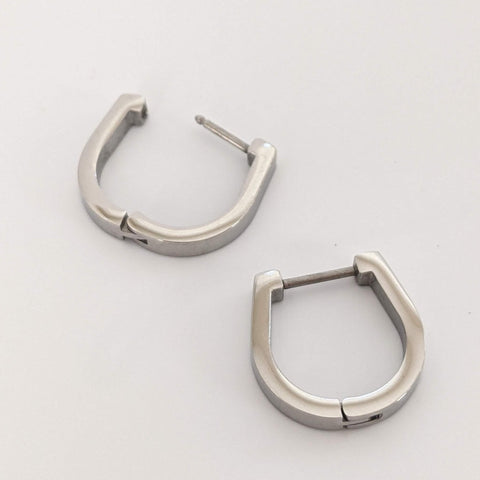 Horseshoe Huggie Earrings Stainless Steel