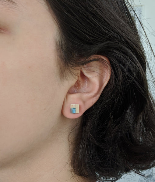 Cute Baby Wood and Resin Studs