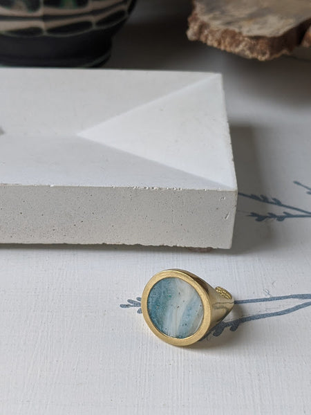 Morning Sky Circle Brass and Eco-resin Ring