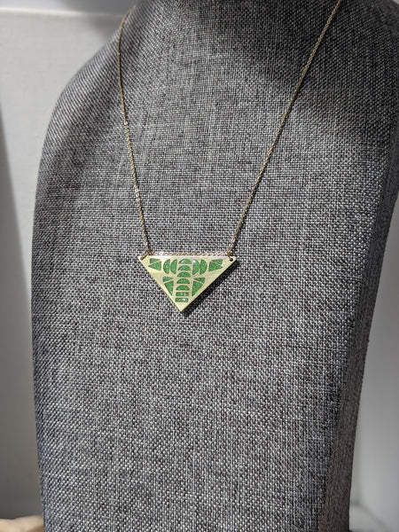 Green Cypher Brass and Eco-resin Necklace