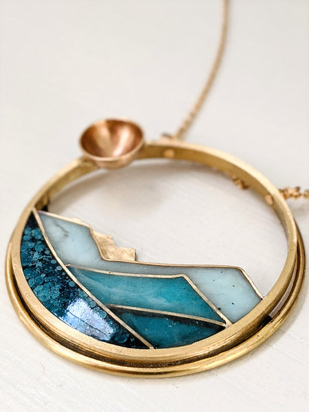 A Morning at the Blue Ridge Mountains Landscape Pendant -Museum Collection