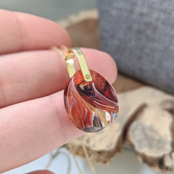 Colorful Swirls- Resin Necklace