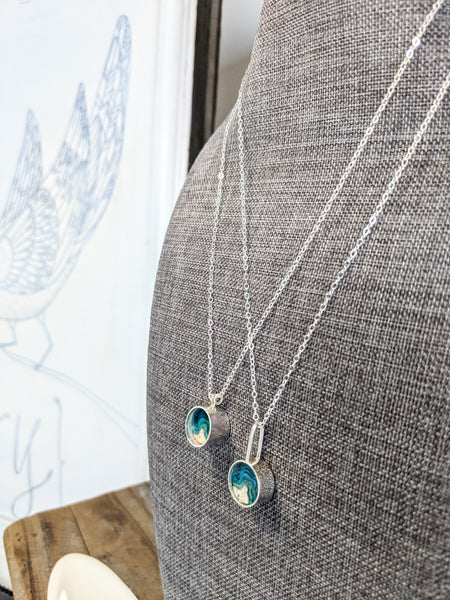 Mini Circle Pendant with Double Loops - Mar Adentro Collection