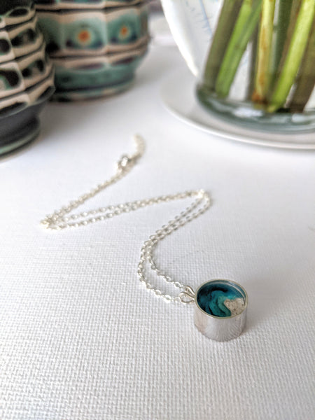 Mini Circle Pendant with Double Loops - Mar Adentro Collection