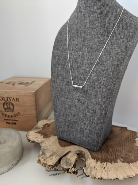 Timeless Silver Plated Bar Necklace